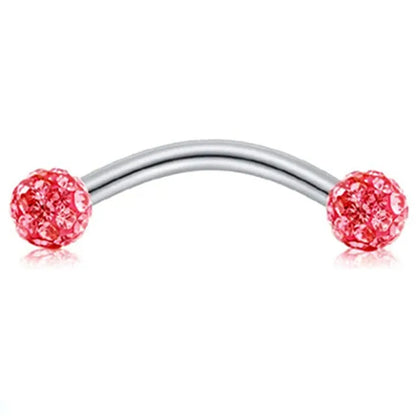 Crystal Curved Barbell Piercing Earrings – Daith, Helix, Tragus & Cartilage Body Jewelry Stud Ring