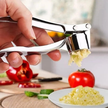 Multifunctional Garlic Press with Anti-Skid Handle, Zinc Alloy Manual Crusher for Kitchen Use