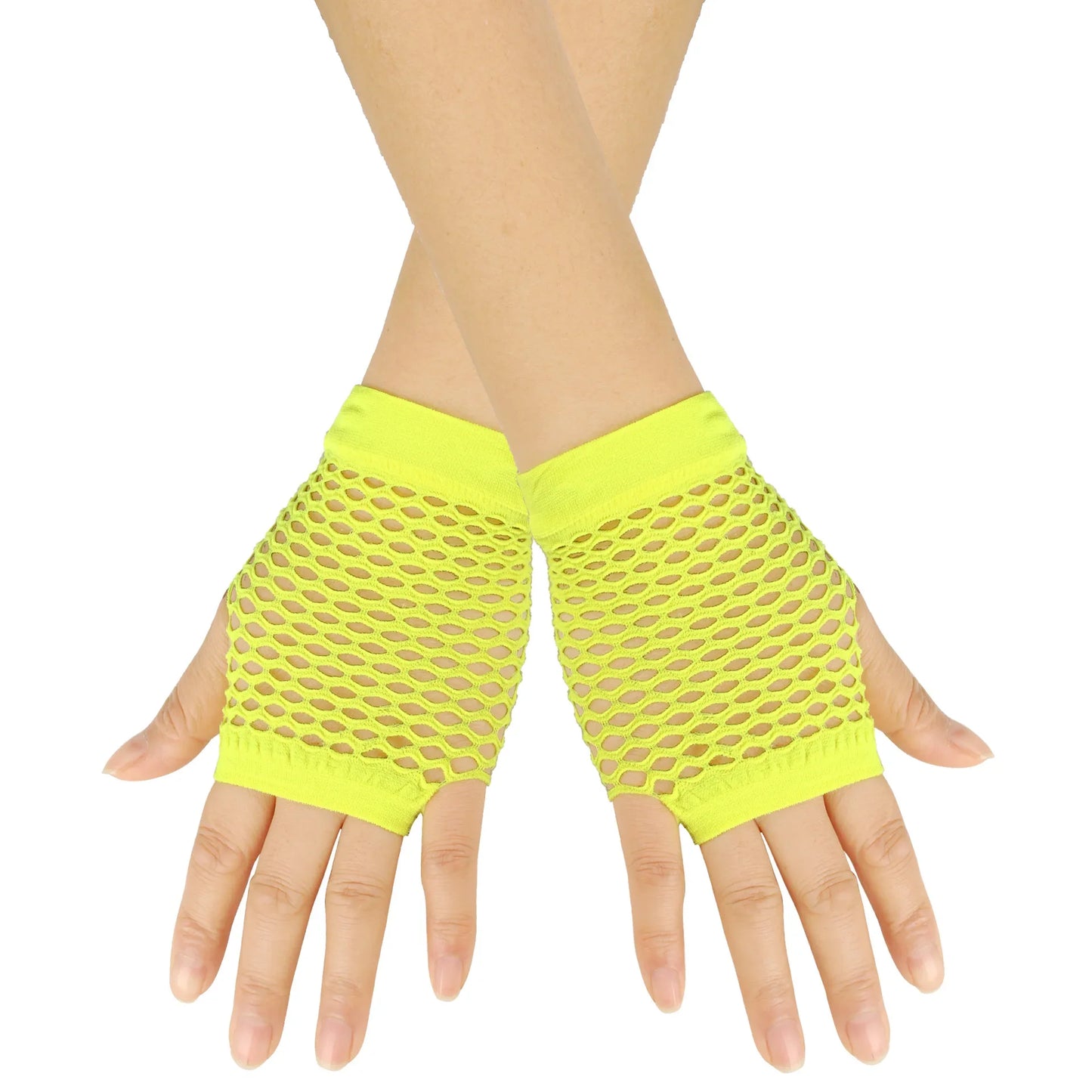 Solid Color Fingerless Mesh Gloves – Short Fishing, Party & Dance Gloves