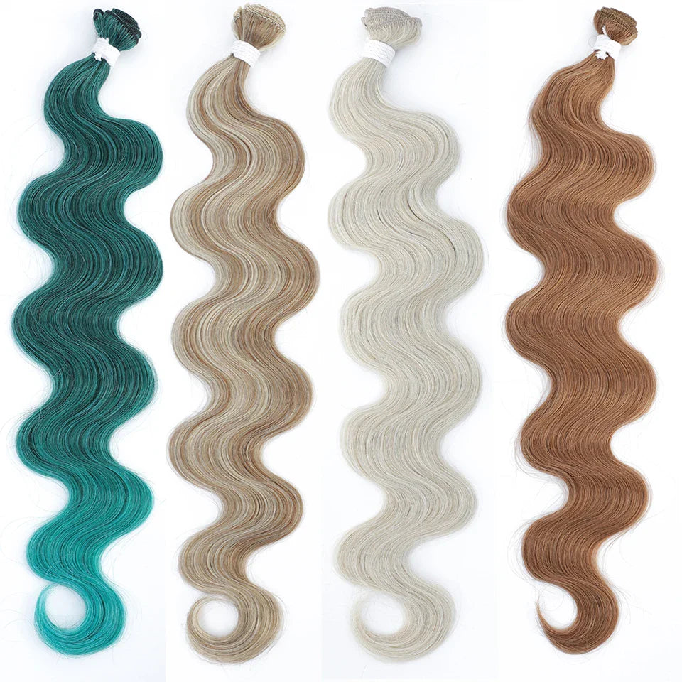 Colorful Body Wave Hair Bundles 613 Piano Blonde – Ombre Synthetic Hair Extensions, Thick Ponytail & Loose Deep Weaving