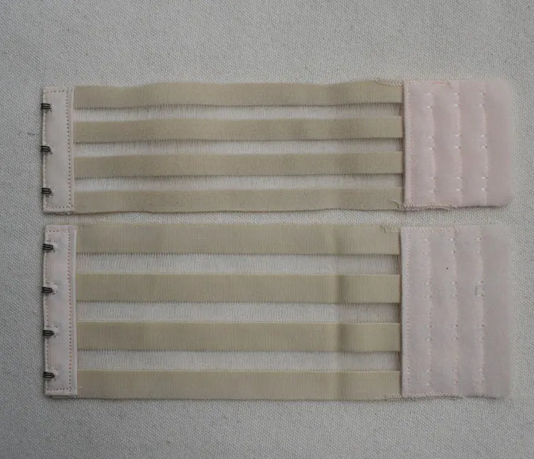 15cm/20cm Bra Extension Straps for Women – Elastic Adjustable Extenders with 3 or 4 Buckles & Hook Clips