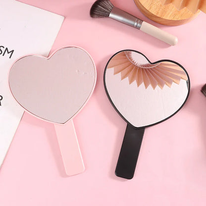 High Definition Heart-shaped Handheld Eyelash Mirror: Makeup Vanity Mirror Girl Gift