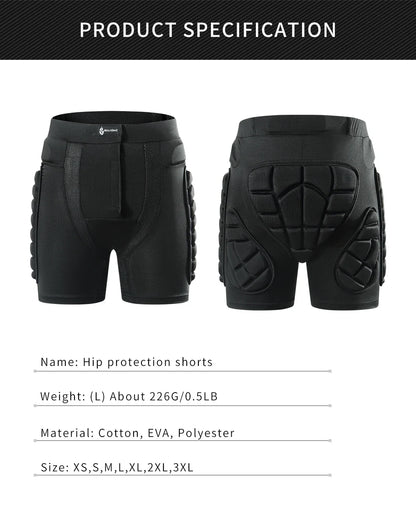WOSAWE Motorcycle Shorts - Skating Hip Protector, MTB Motocross Padded Shorts, Skiing and Snowboarding Protective Gear