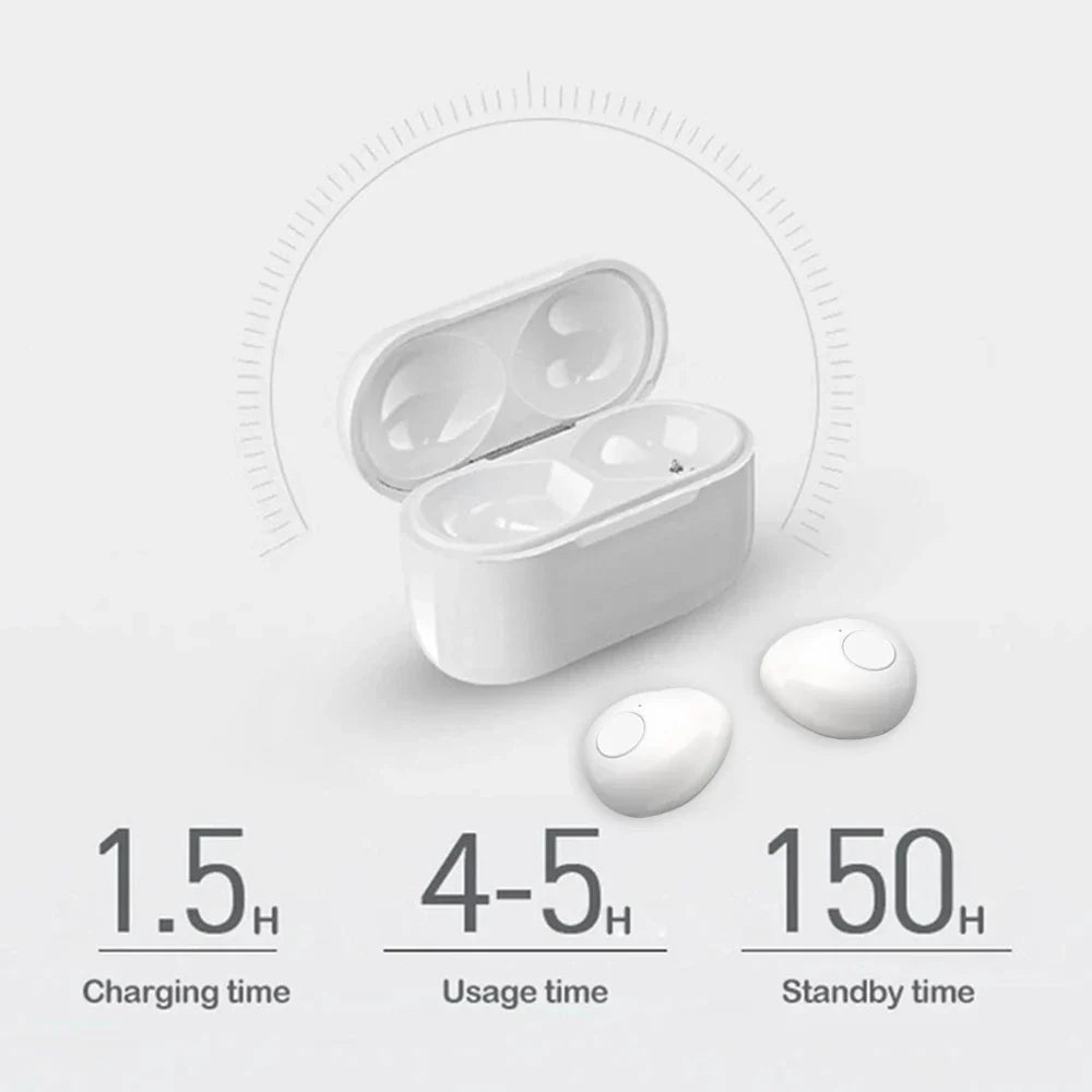 Invisible Mini Bluetooth Earphones V5.2 – TWS In-Ear Wireless Earbuds with Noise Reduction & Mic for Sleep