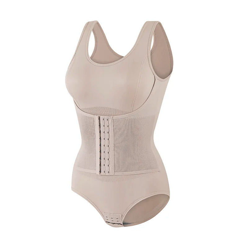 Bodysuit Shapewear – Double Breasted Tummy Control Body Shaper, Postpartum Slimming Waist Trainer & Comfort Corset for Flat Belly