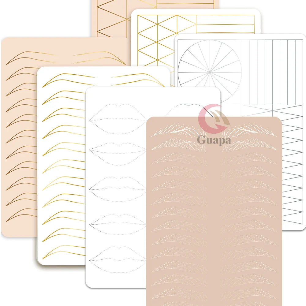 Silicone Practice Skin for Permanent Makeup — Double-Sided Latex Sheet with Brows Design for Hair Stroke Training