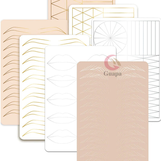 Silicone Practice Skin for Permanent Makeup — Double-Sided Latex Sheet with Brows Design for Hair Stroke Training