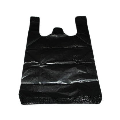 100PCS Black Thick Plastic Vest Bags - Supermarket Shopping, Takeaway & Garbage Storage Bags