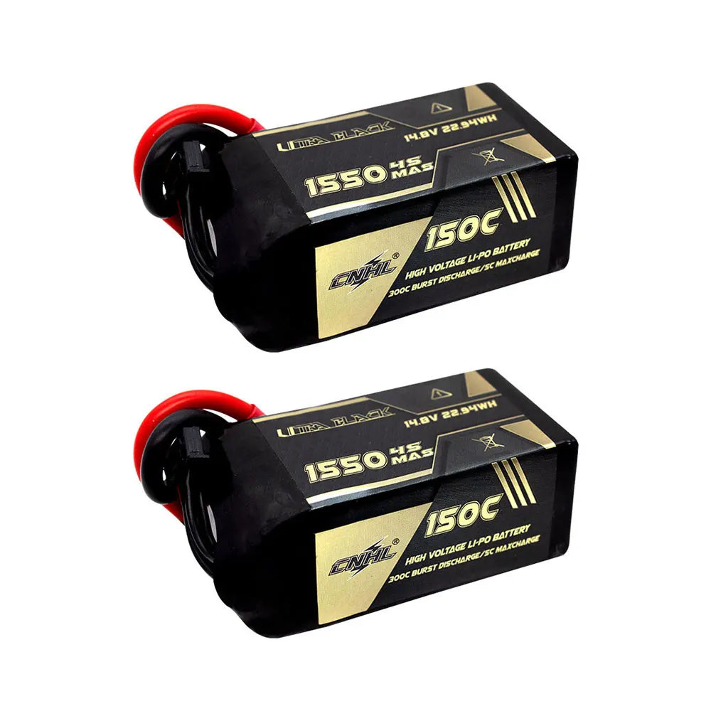 2PCS CNHL 4S 14.8V LiPo Battery – 1100mAh/1300mAh/1500mAh 130C with XT60 Plug for FPV Drone, Quadcopter, Airplane & Helicopter Hobby