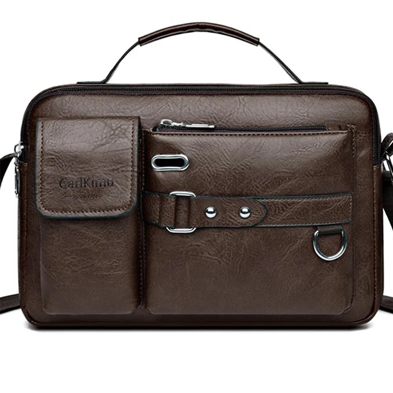 Men’s Retro Waterproof Messenger Bag – Large Capacity Laptop Briefcase for Office, Travel & School Use