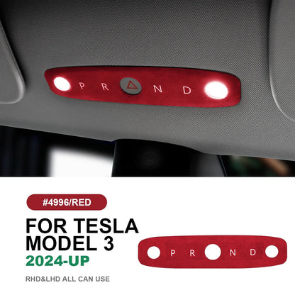 KUNGKIC Italian Top Suede Reading Light Frame Trim Stickers for Tesla Model 3 Highland 2024+ – Car Interior Decor Accessories