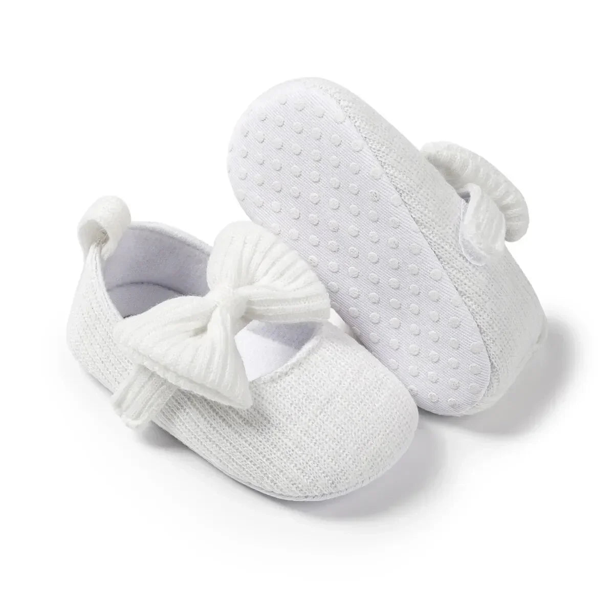 Meckior Baby Girl Shoes — Spring & Autumn Cotton Sole Moccasins with Bow, Anti-Slip First Walkers for Newborns & Toddlers