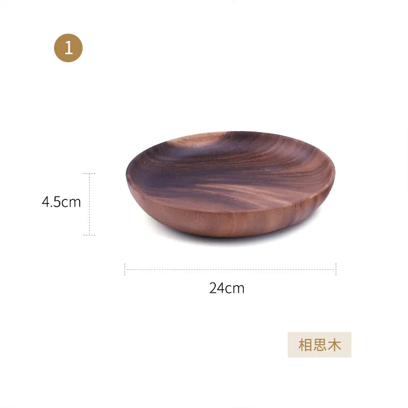 Natural Wooden Kitchen Bowl – Household Fruit & Salad Bowl with Wooden Utensils for Home & Restaurant