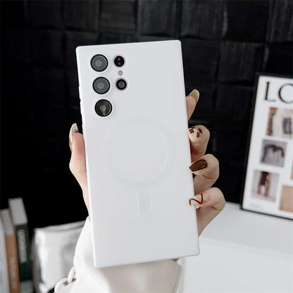 Luxury Matte Magnetic Case for Samsung S25/S24/S23/S22 Ultra & S21/S20 Plus – Magsafe Compatible Note 20 Ultra Phone Cover