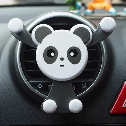 Gravity Car Phone Holder – Air Vent Clip with Smile Face Bear, Mobile Stand for iPhone, Samsung, and GPS Devices