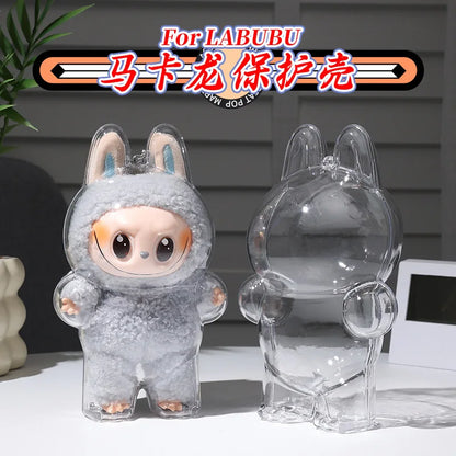 Transparent Protective Display Cover for Labubu Elf Plush Dolls – Cute Storage Box for Party Toys