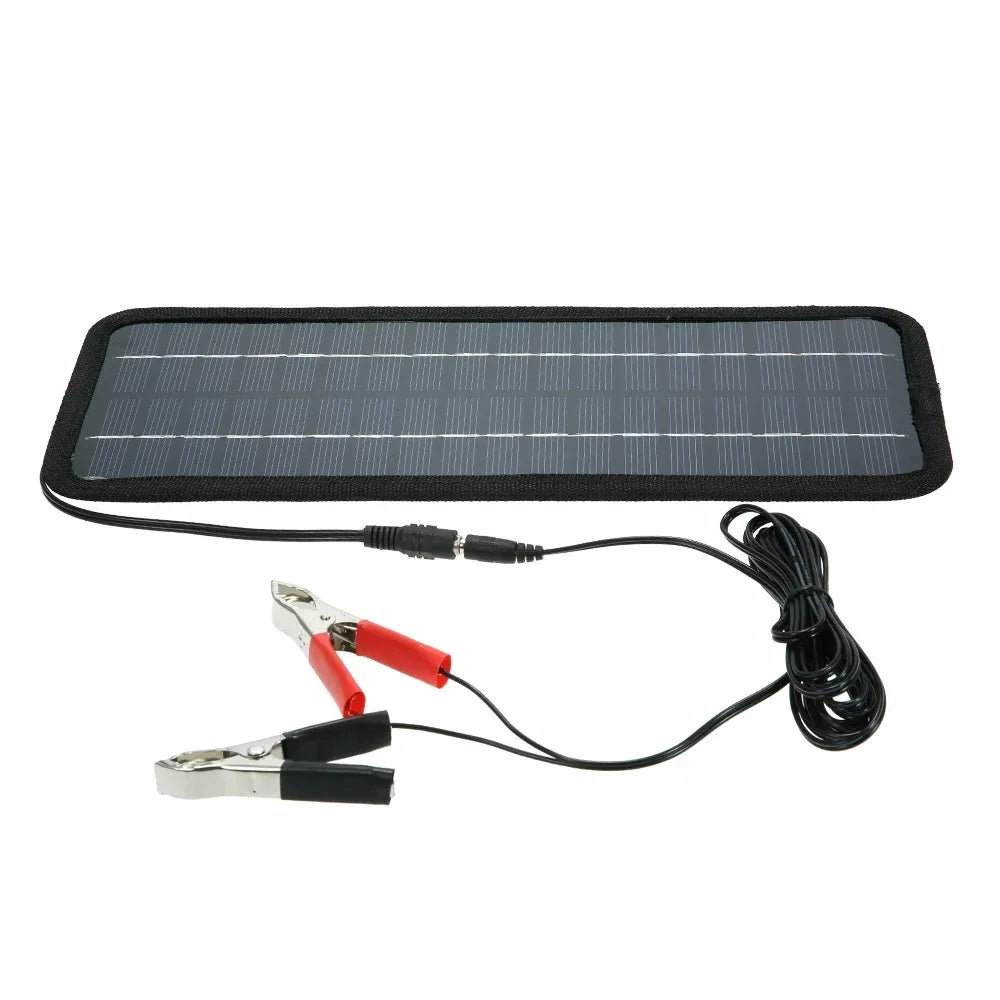 12V Solar Trickle Charger — Portable Waterproof Solar Battery Maintainer for Car
