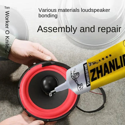 Zhanlida Speaker Repair Glue — 15/50/80ML Black & Transparent Adhesive for Foam, Rubber Edge, Dust Cap & Cone