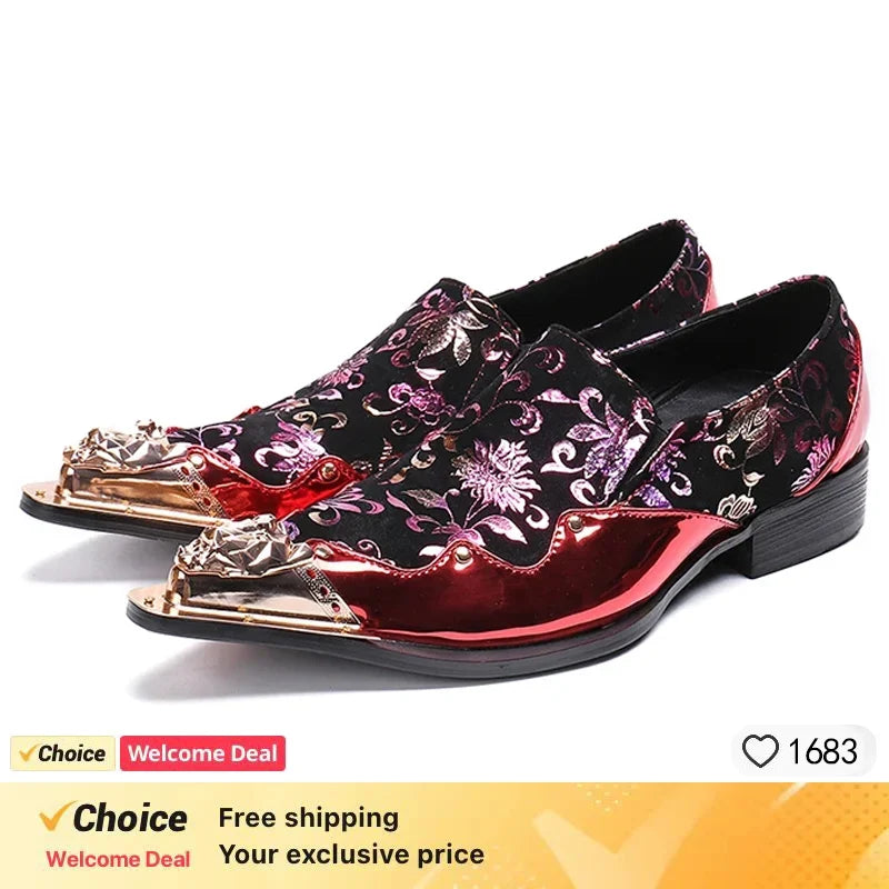 Men's White Gold Toe Oxford Slip-On Loafers - Luxury PU Leather Formal Dress Shoes for Weddings & Parties, Sizes 38-49