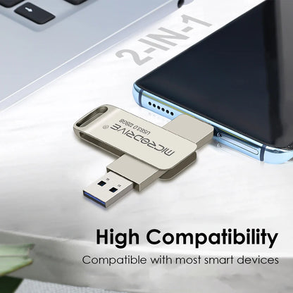 Type-C USB 3.0 Flash Drive – 64GB to 128GB Pen Drive for Phone & PC, Ideal Gift