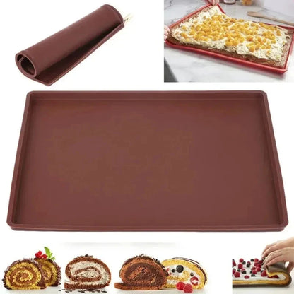 Non-Stick Silicone Baking Mat - Reusable Macaron, Swiss Roll & Pastry Baking Sheet
