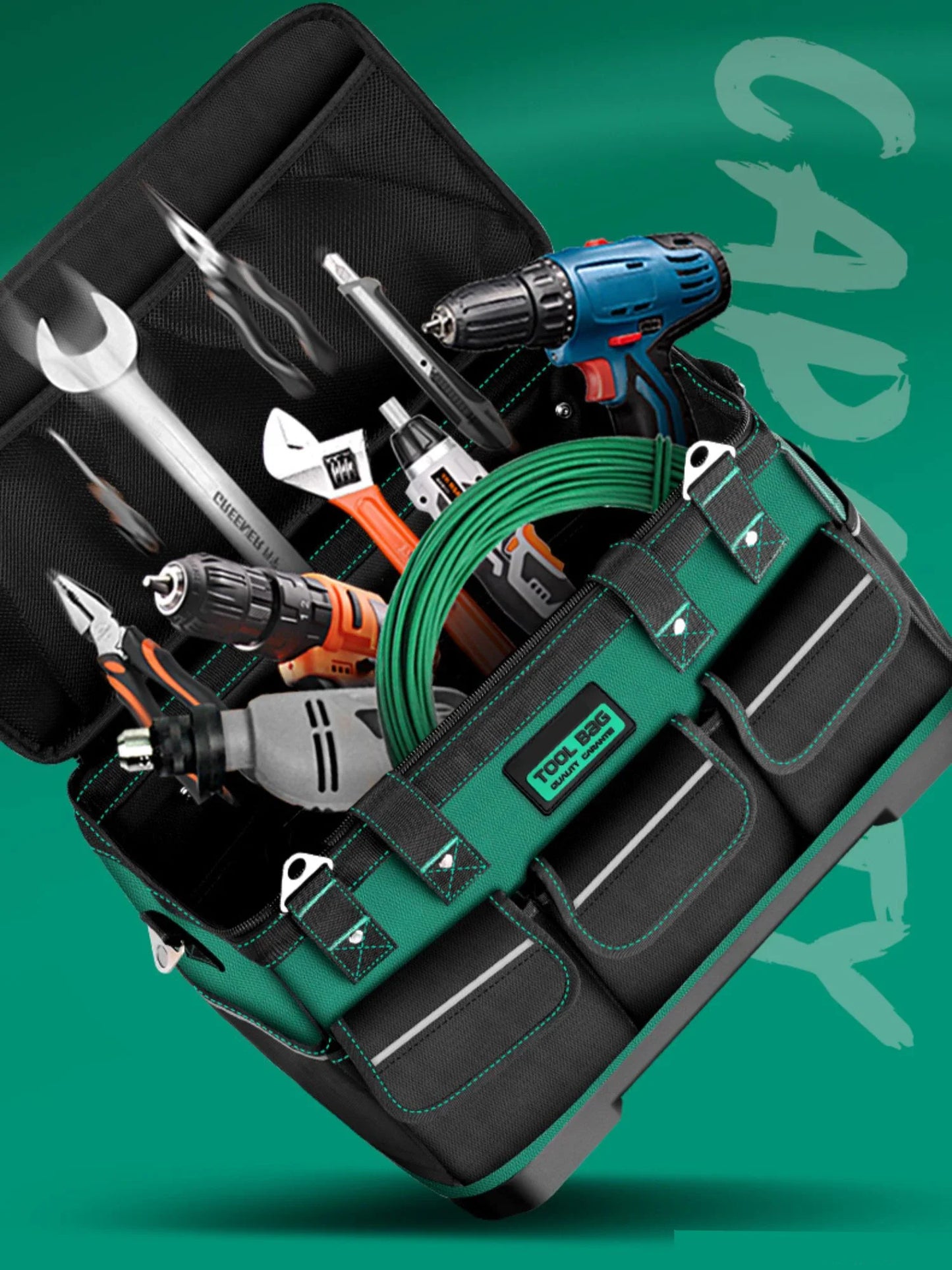 23-inch Large Capacity Waterproof Tool Bag – Thickened 1680D Oxford Electrician Storage