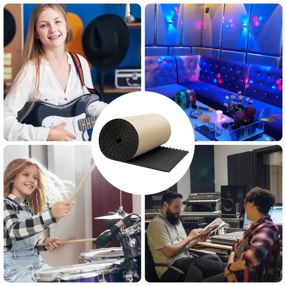 Self-Adhesive Sound Absorbing Acoustic Panels Waterproof Soundproof Pads for Car & Studio