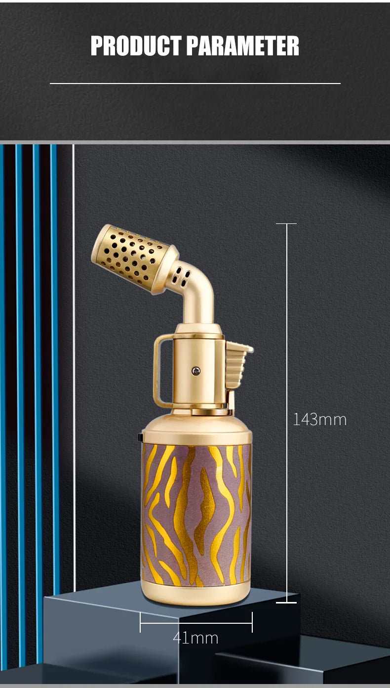 JOBON Creative Cigar Lighter | Windproof Blue Flame with Locking Rotor & UV Transfer Print, Unique Gift Craft