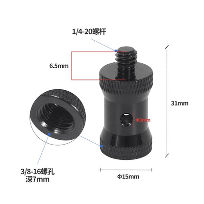 Reinforced Camera Screw Adapter - 1/4 to 3/8 Inch Male Female Thread Converter for Tripod Monopod Ball Head Light Bike Mount