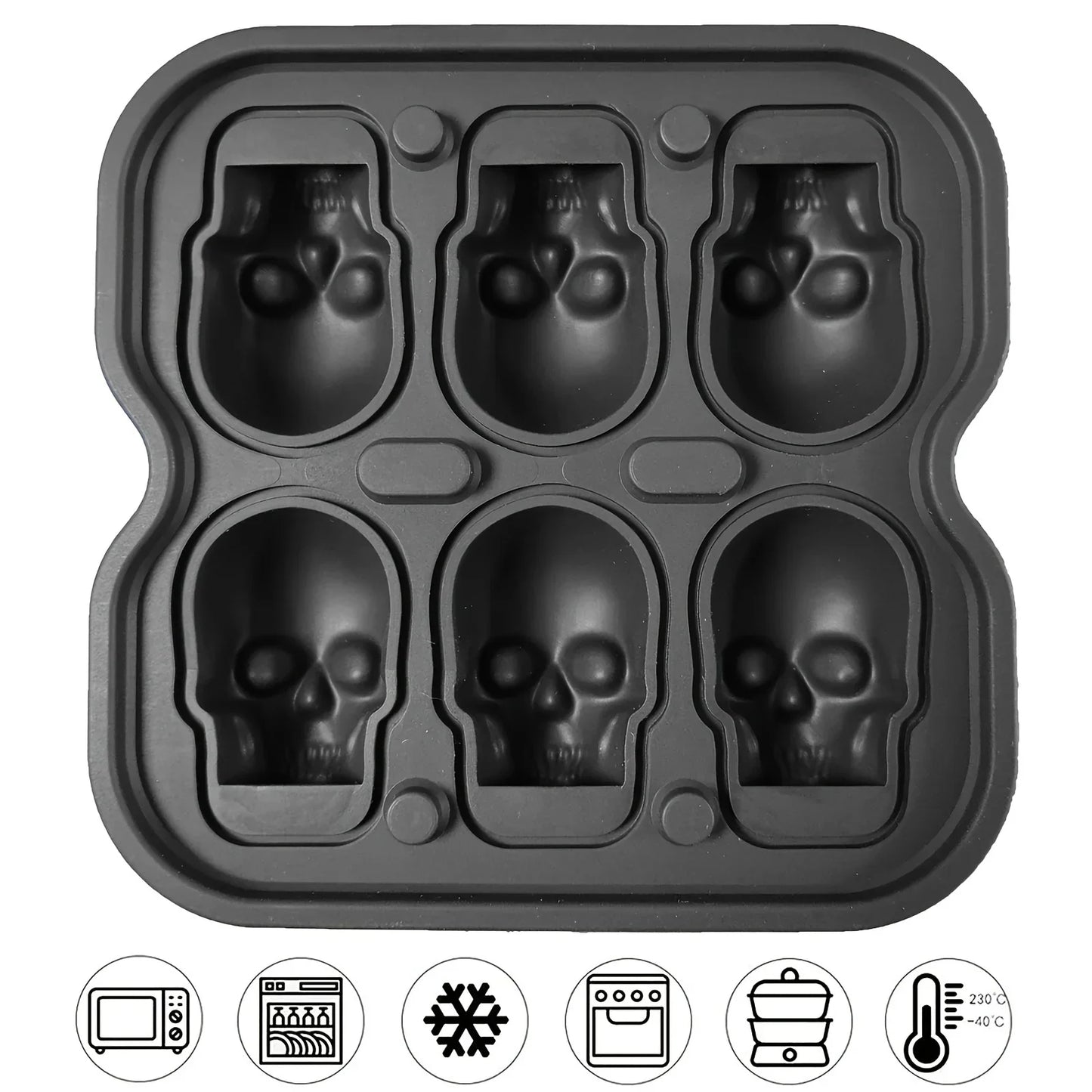 Skull Ice Ball Mold – 3D Silicone Ice Cube Tray, BPA-Free for Freezer & Cocktails