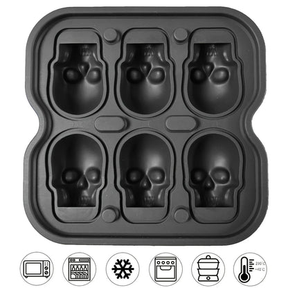 Skull Ice Ball Mold – 3D Silicone Ice Cube Tray, BPA-Free for Freezer & Cocktails