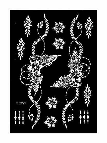 Reusable Henna Stencil Templates for Hand & Body – Floral Tattoo Stencils for Women, Weddings & Festivals Body Art Makeup Tools