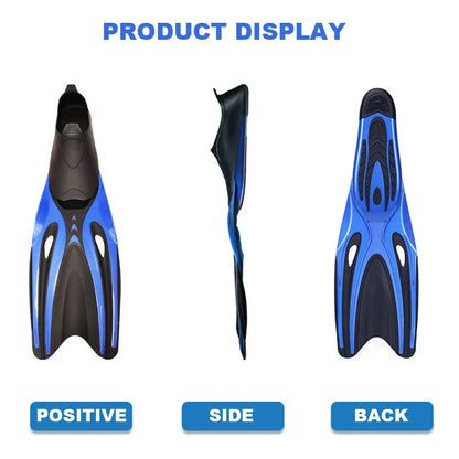 Professional Adult Swimming & Diving Fins – Flexible Non-Slip TPR Rubber Snorkeling Flippers for Water Sports & Beach