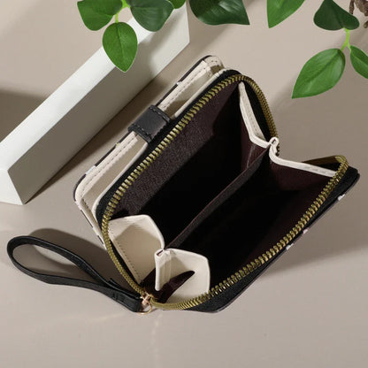 Flower Patterned Credit Card Holder – Small Zipper Card Case Wallet for Women & Men, Handheld and Compact
