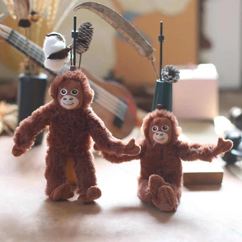 Cartoon Gorilla Plush Keychain - Soft Monkey Pendant for Backpack, Car & Bag Decor