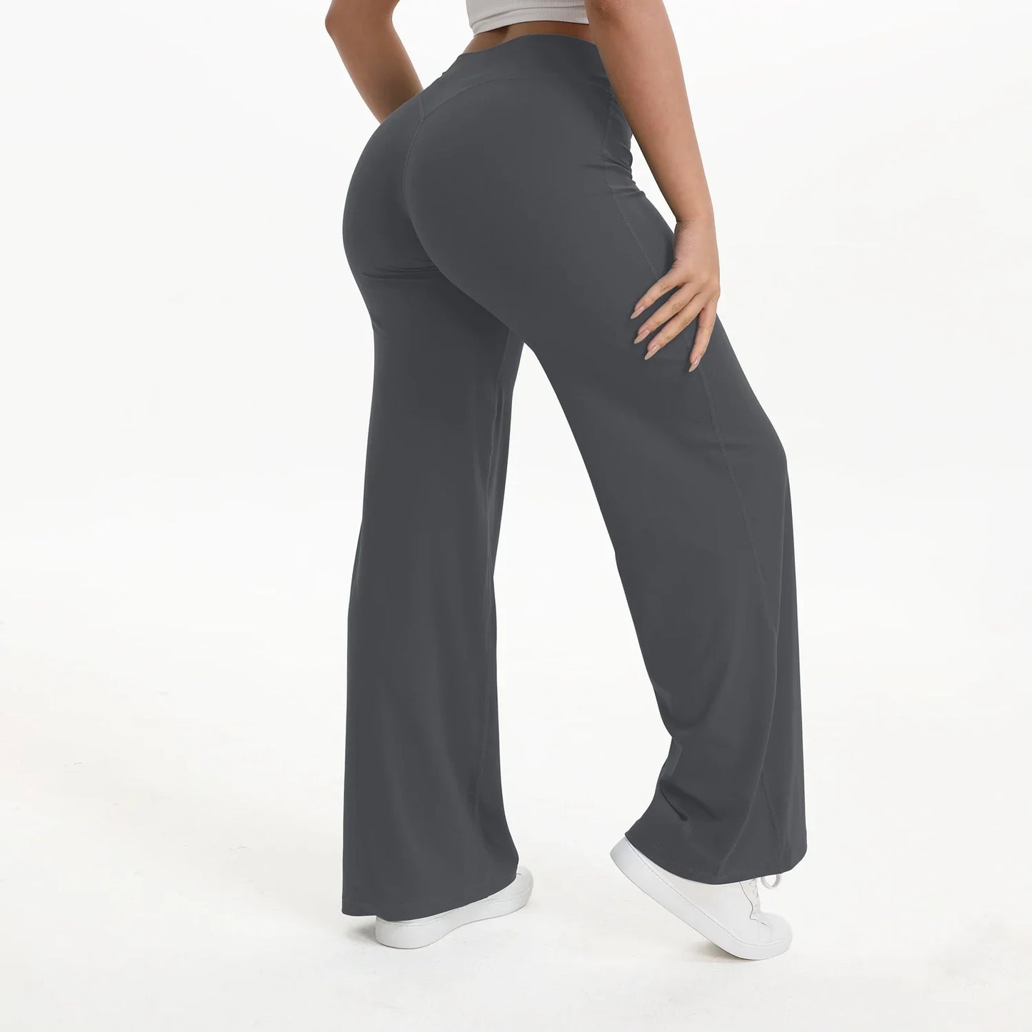 NCLAGEN SoftMotion Women’s Straight Leg Yoga Pants, Mid-Waist Gym Leggings, Naked Feel Pilates & Running Sports Trousers