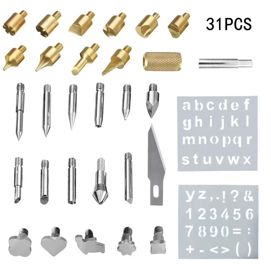 60W Electric Soldering & Pyrography Tool – Adjustable Temperature Wood Burning and Embossing Pen Set