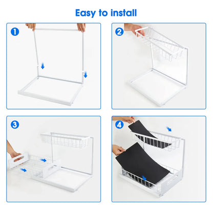 Under Sink 2-Tier Sliding Cabinet Organizer — Pull-Out Basket Drawer for Bathroom & Kitchen Storage