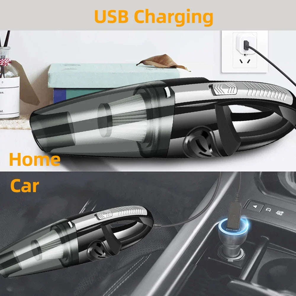 Wireless Handheld Vacuum Cleaner – Powerful Cyclone Suction, Rechargeable Quick-Charge for Car, Home & Pet Hair