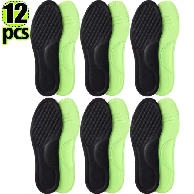 Memory Foam Orthopedic Shoe Insoles – Soft Deodorizing & Sweat-Absorbing Antibacterial Sports Insoles (2/12 Pairs) Shoe Comfort Inserts