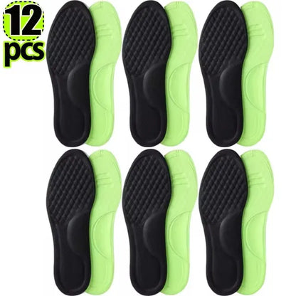 Memory Foam Orthopedic Shoe Insoles – Soft Deodorizing & Sweat-Absorbing Antibacterial Sports Insoles (2/12 Pairs) Shoe Comfort Inserts