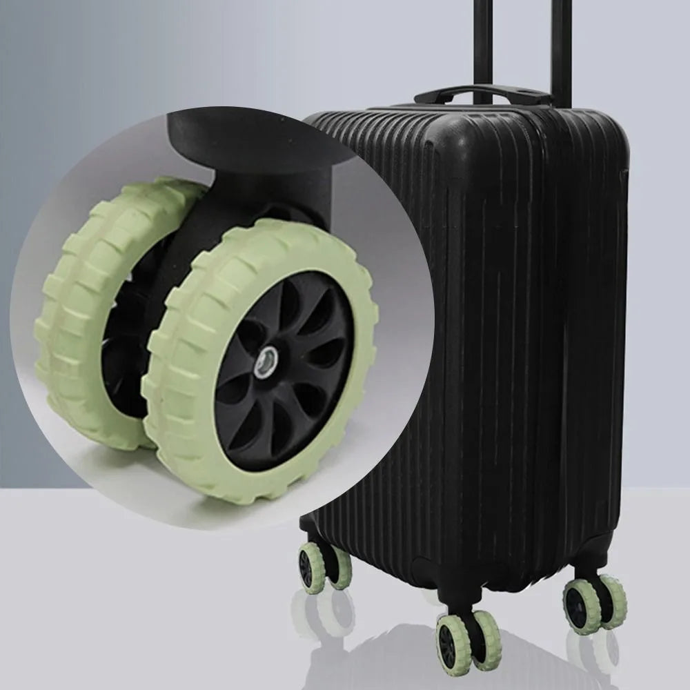 Universal Silicone Luggage Wheel Protectors – Travel Suitcase Caster Covers to Reduce Wear & Noise