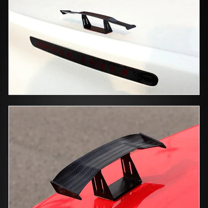 Black Mini Tail Fins Spoiler - Universal Car Exterior Racing Style Decorative Wing Accessories
