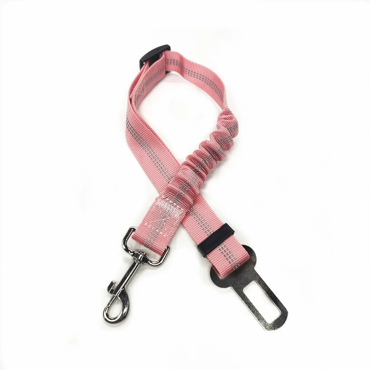 Adjustable Dog Car Seat Belt Harness – Nylon Reflective Elastic Safety Strap with Cushioning for Pet Travel