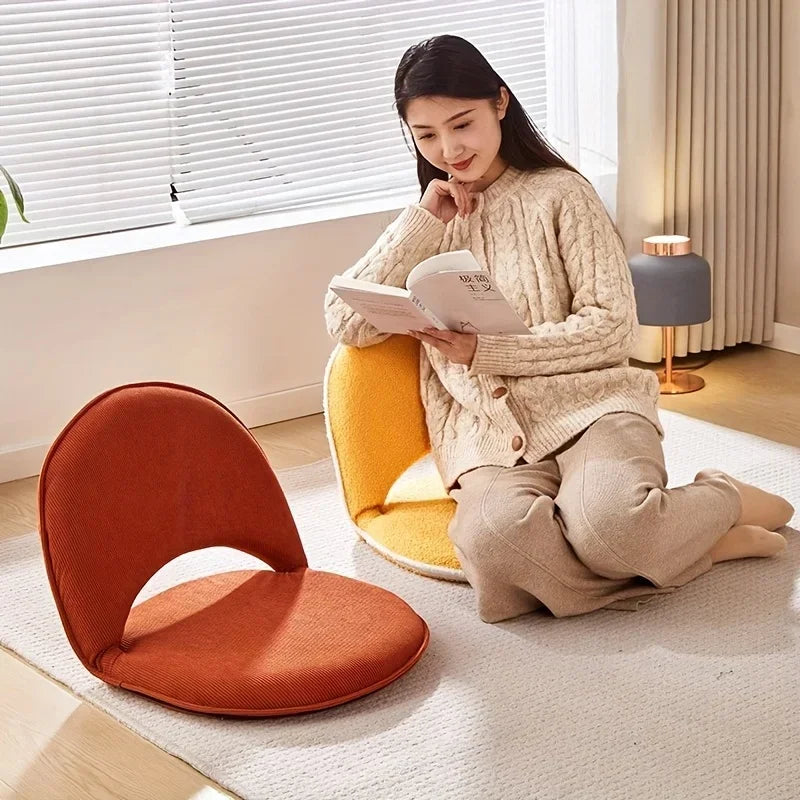 Tatami Back Chair – Foldable Small Sofa for Bedroom or Dormitory, Adjustable, Removable & Washable