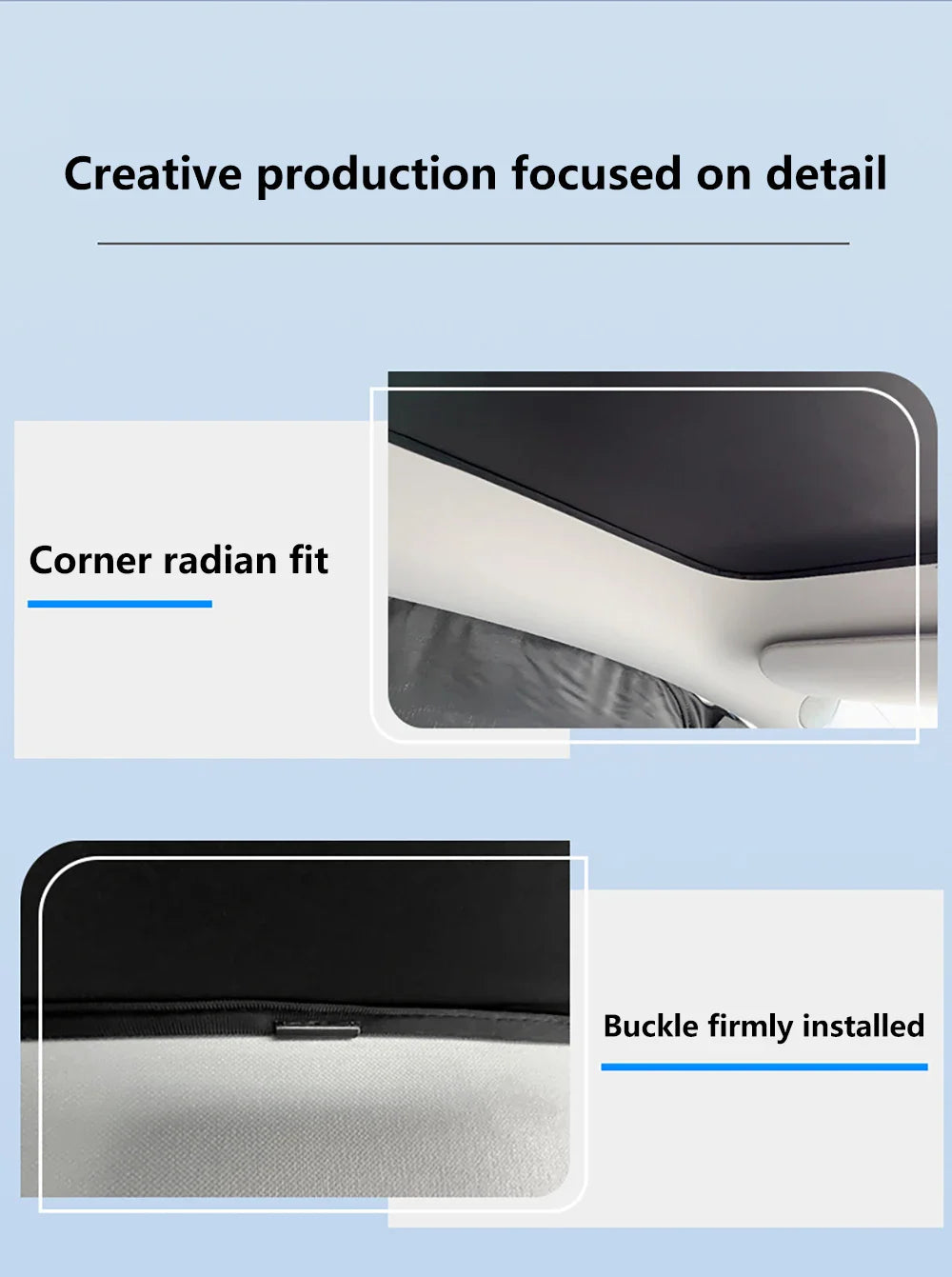 Split Sunshade for Tesla Model 3 (2017-2023) & Model Y – Front & Rear Sunroof Windshield Skylight Glass Roof Cooling Shade