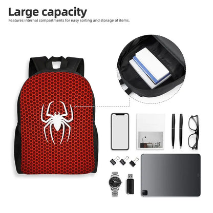 Custom Spider-Man Web Backpack – Water-Resistant School & College Bag for Men and Women