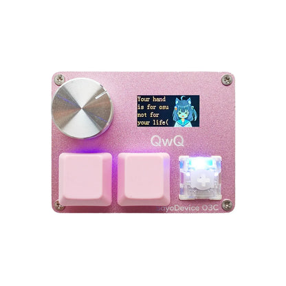 SayoDevice O3C Gaming Keyboard with Gateron KS-20 White Magnetic Switches – Rapid Trigger Macropad with Knob & Screen for OSU Shortcuts