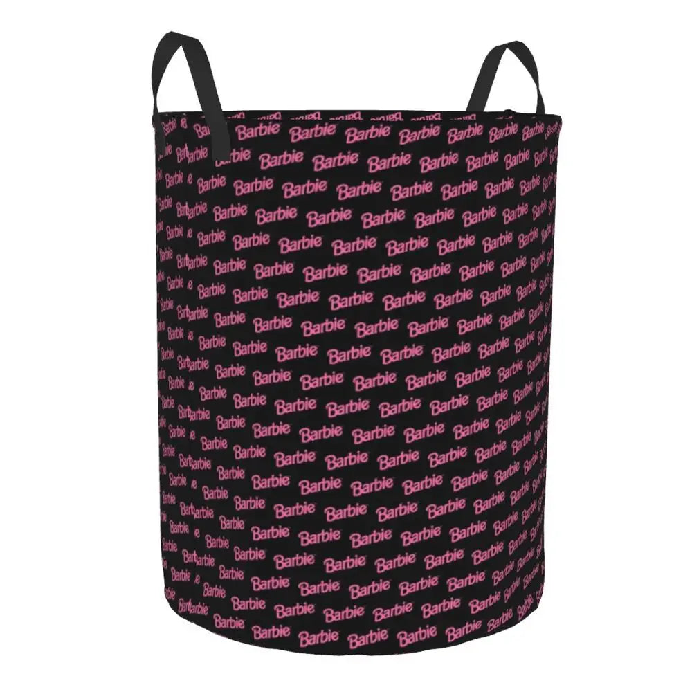 Custom Barbie Logo Laundry Basket – Collapsible Large Capacity Clothes Storage Bin, Disney Baby Hamper