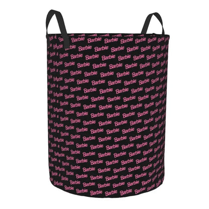 Custom Barbie Logo Laundry Basket – Collapsible Large Capacity Clothes Storage Bin, Disney Baby Hamper